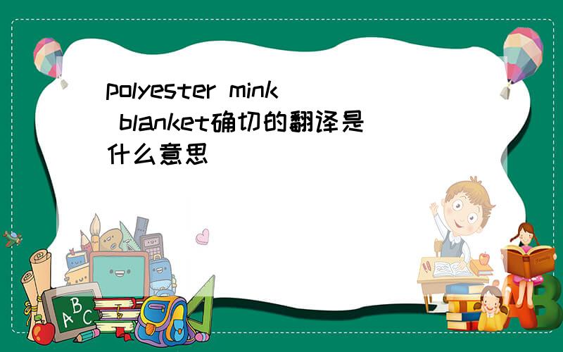 polyester mink blanket确切的翻译是什么意思
