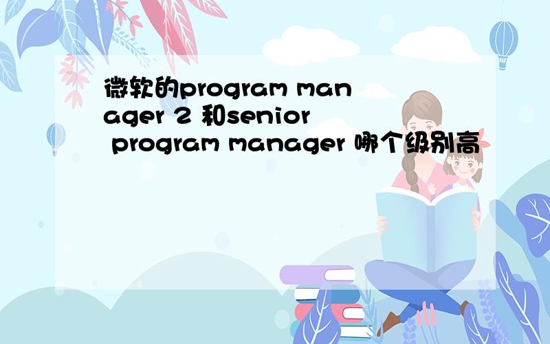微软的program manager 2 和senior program manager 哪个级别高