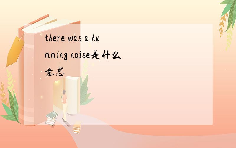 there was a humming noise是什么意思
