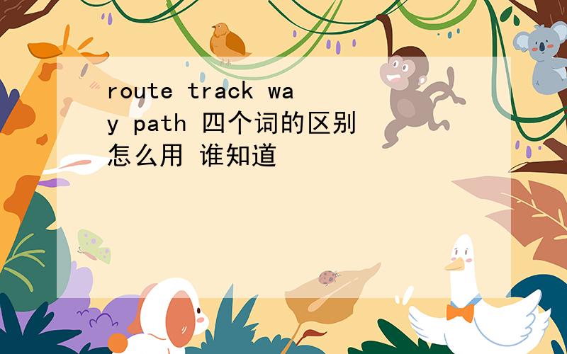 route track way path 四个词的区别 怎么用 谁知道