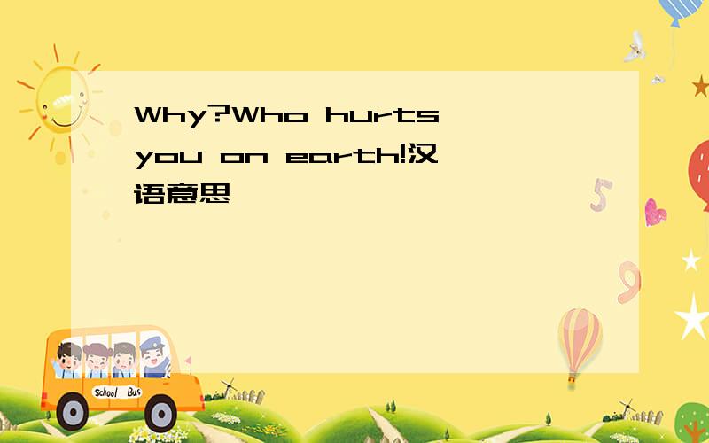 Why?Who hurts you on earth!汉语意思