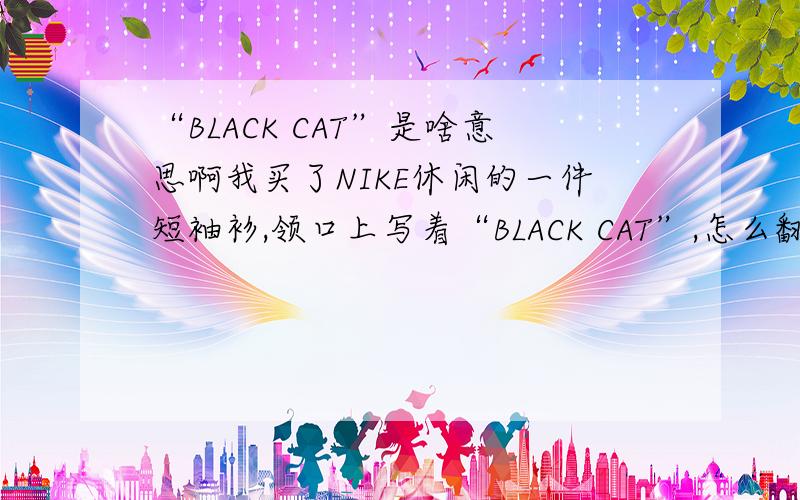 “BLACK CAT”是啥意思啊我买了NIKE休闲的一件短袖衫,领口上写着“BLACK CAT”,怎么翻译啊?请不要翻译成“黑猫”,好恐怖.