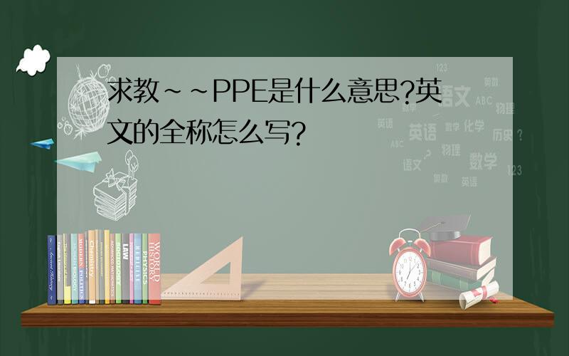 求教~~PPE是什么意思?英文的全称怎么写?