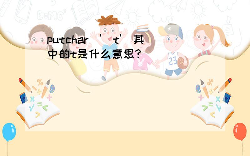 putchar('\t')其中的t是什么意思?