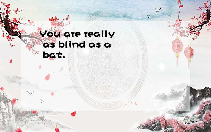 You are really as blind as a bat.