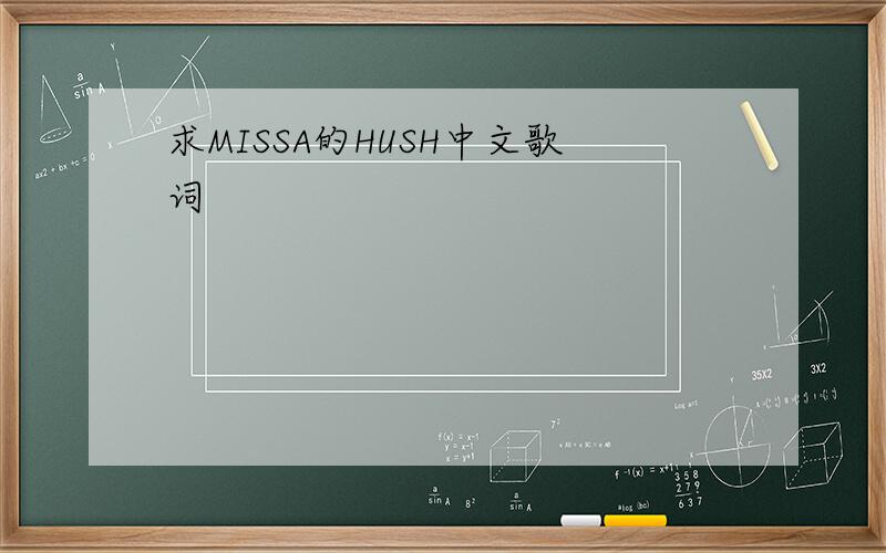求MISSA的HUSH中文歌词