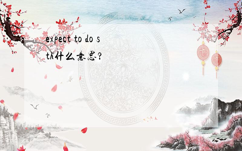 expect to do sth什么意思?