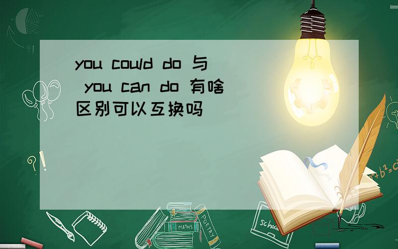 you could do 与 you can do 有啥区别可以互换吗