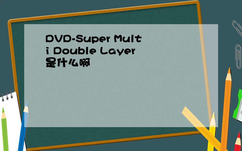 DVD-Super Multi Double Layer是什么啊