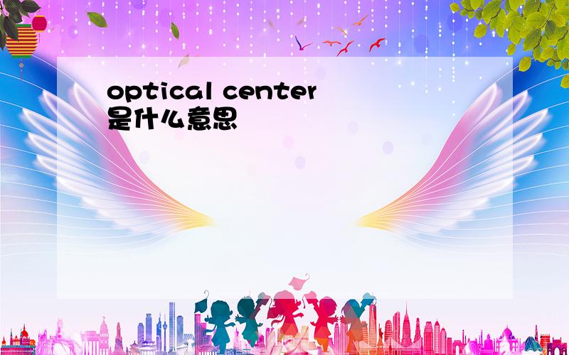 optical center是什么意思