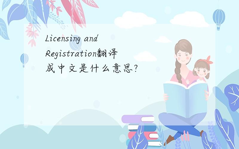 Licensing and Registration翻译成中文是什么意思?