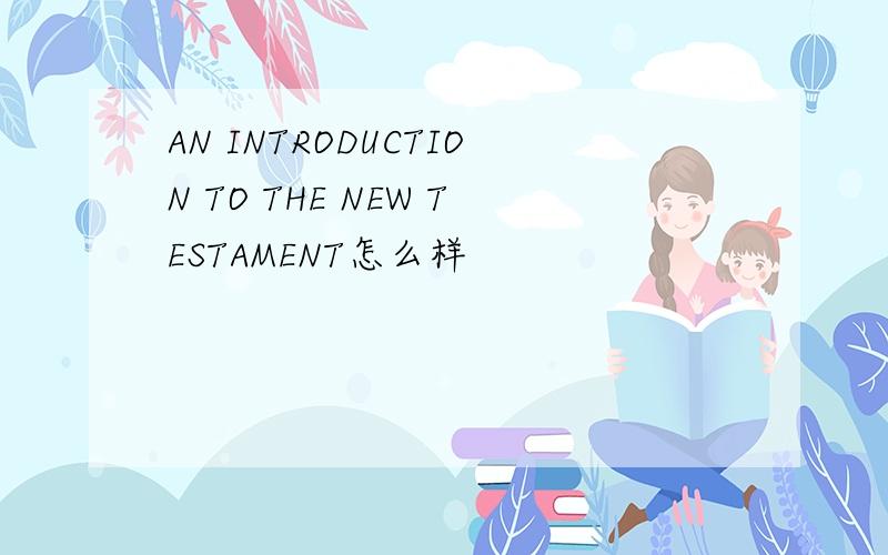 AN INTRODUCTION TO THE NEW TESTAMENT怎么样