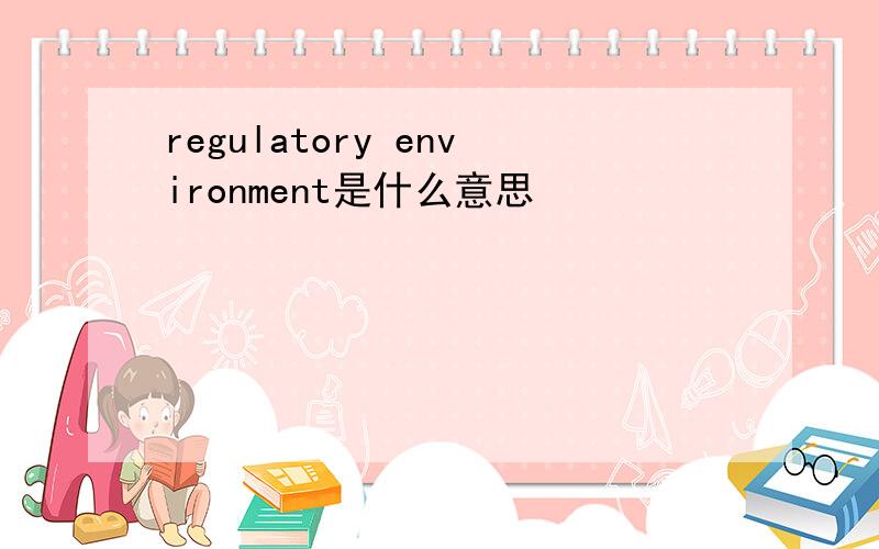 regulatory environment是什么意思