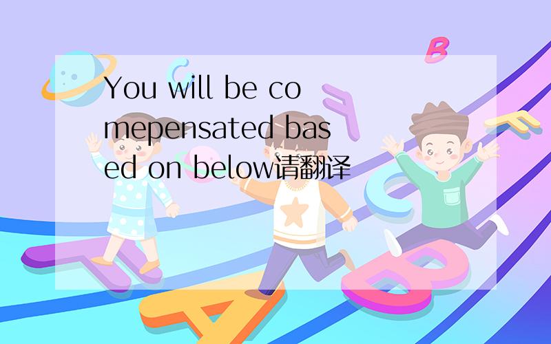 You will be comepensated based on below请翻译