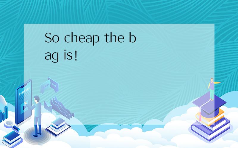 So cheap the bag is!