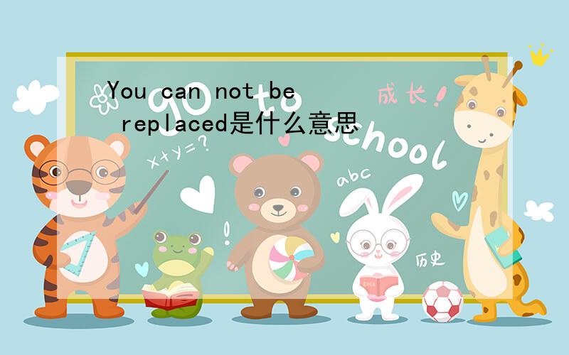 You can not be replaced是什么意思