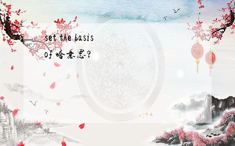 set the basis of 啥意思?