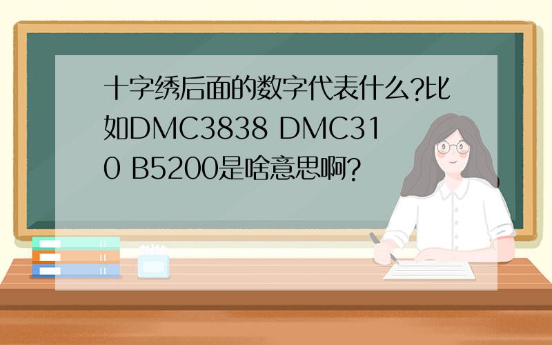 十字绣后面的数字代表什么?比如DMC3838 DMC310 B5200是啥意思啊?