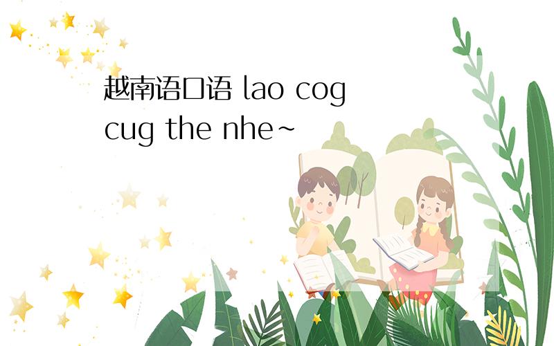 越南语口语 lao cog cug the nhe～