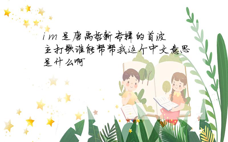 i m 是唐禹哲新专辑的首波主打歌谁能帮帮我这个中文意思是什么啊