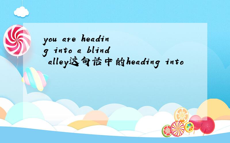 you are heading into a blind alley这句话中的heading into