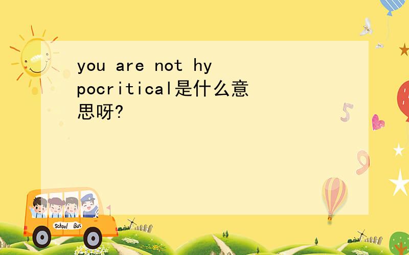 you are not hypocritical是什么意思呀?