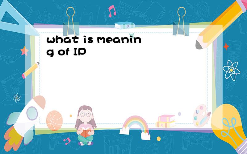 what is meaning of IP