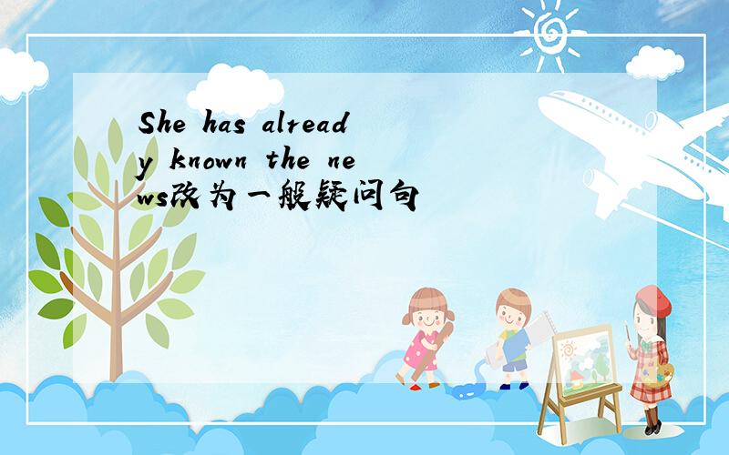 She has already known the news改为一般疑问句