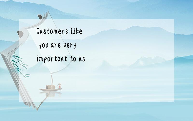 Customers like you are very important to us