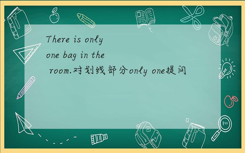 There is only one bag in the room.对划线部分only one提问