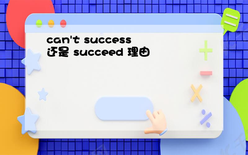 can't success 还是 succeed 理由
