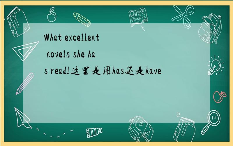 What excellent novels she has read!这里是用has还是have