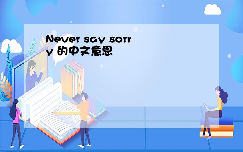 Never say sorry 的中文意思
