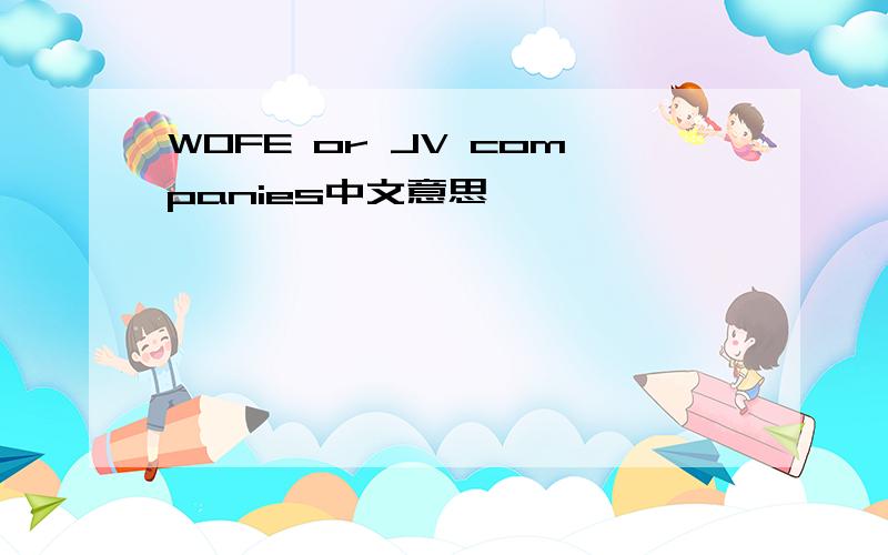 WOFE or JV companies中文意思