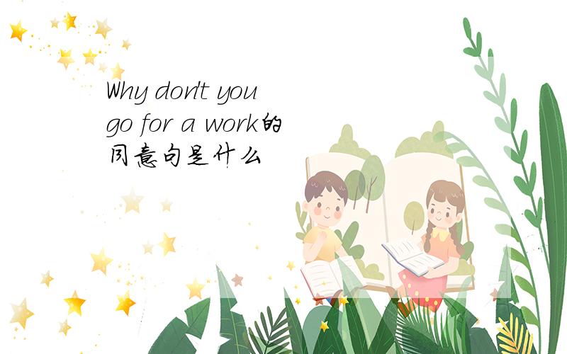Why don't you go for a work的同意句是什么