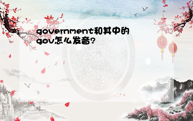 government和其中的gov怎么发音?