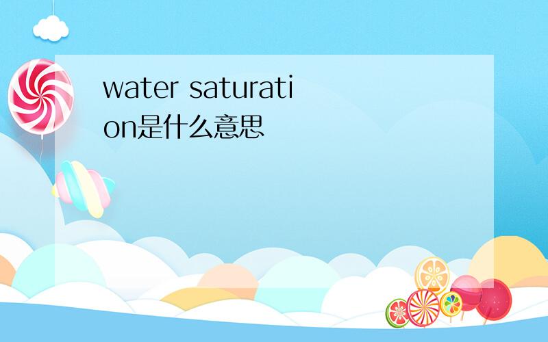 water saturation是什么意思
