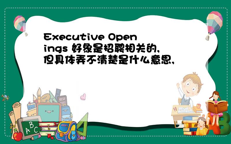 Executive Openings 好象是招聘相关的,但具体弄不清楚是什么意思,