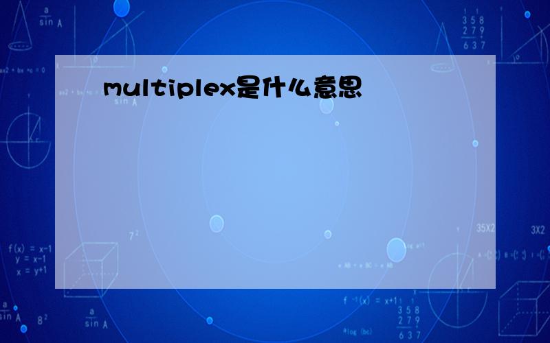 multiplex是什么意思