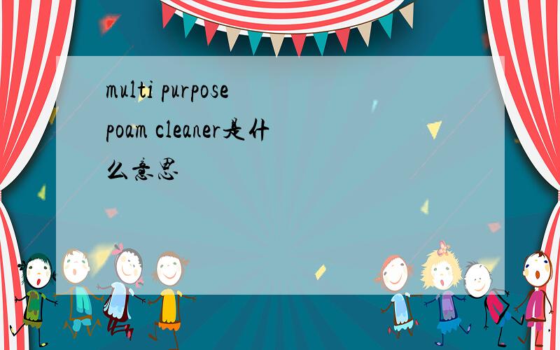 multi purpose poam cleaner是什么意思