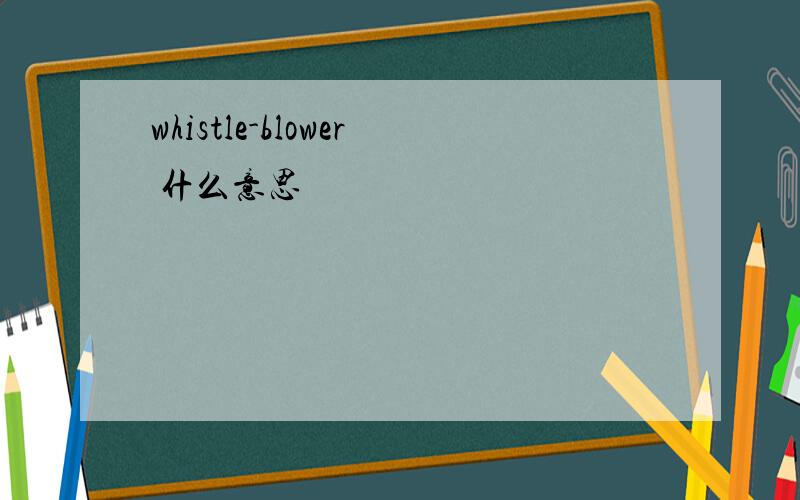 whistle-blower 什么意思