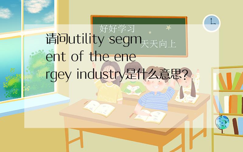 请问utility segment of the energey industry是什么意思?