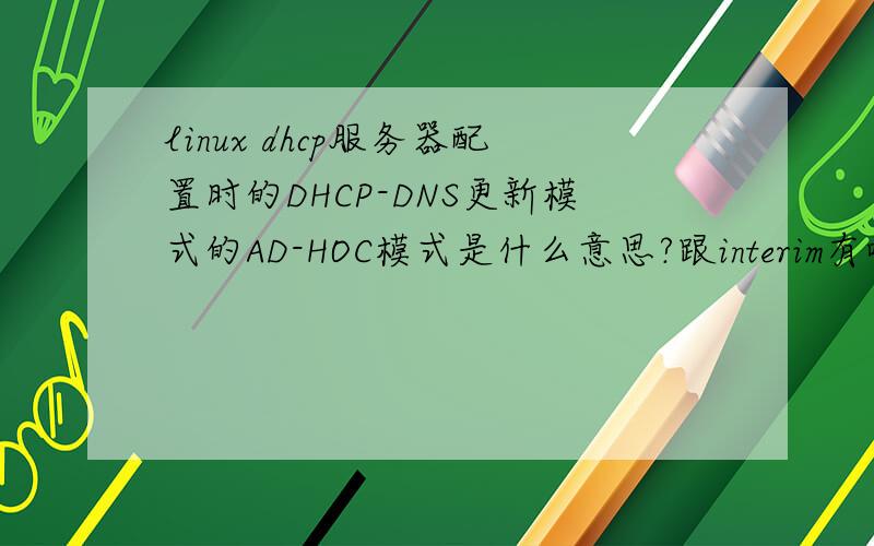 linux dhcp服务器配置时的DHCP-DNS更新模式的AD-HOC模式是什么意思?跟interim有啥区别?如题