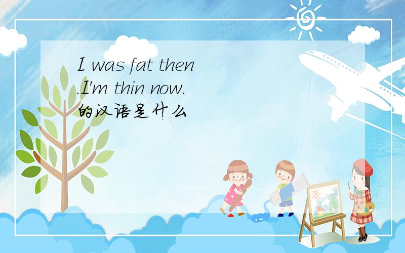 I was fat then.I'm thin now.的汉语是什么