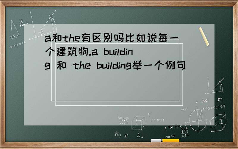 a和the有区别吗比如说每一个建筑物.a building 和 the building举一个例句