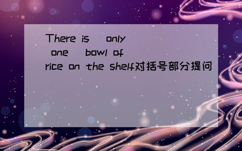 There is (only one) bowl of rice on the shelf对括号部分提问