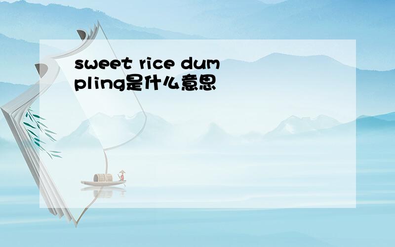 sweet rice dumpling是什么意思