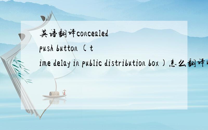 英语翻译concealed push button (time delay in public distribution box)怎么翻译啊?