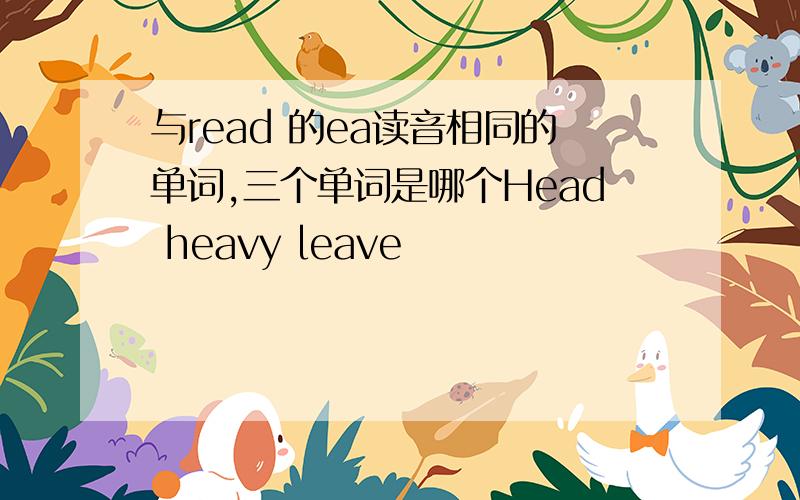与read 的ea读音相同的单词,三个单词是哪个Head heavy leave