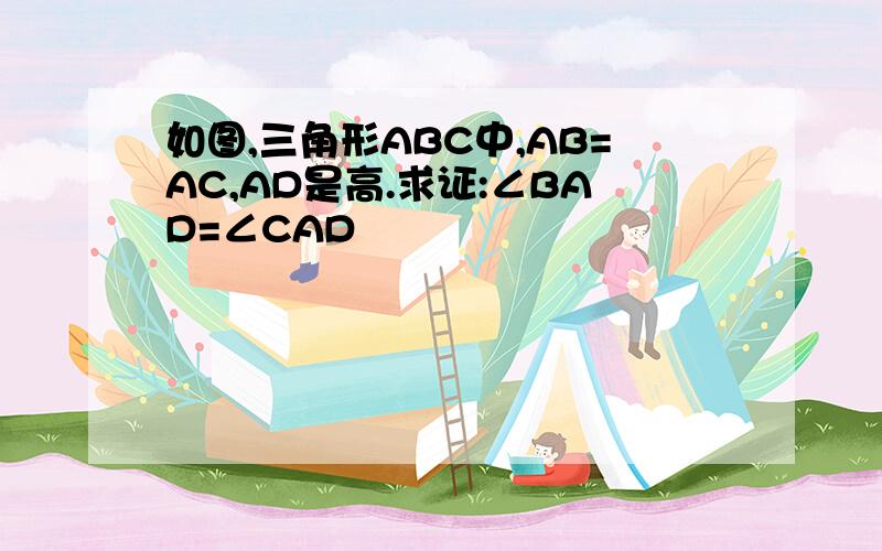 如图,三角形ABC中,AB=AC,AD是高.求证:∠BAD=∠CAD